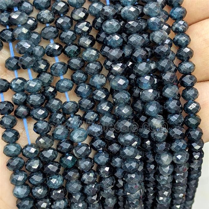 Natural Blue Tourmaline Beads Faceted Rondelle