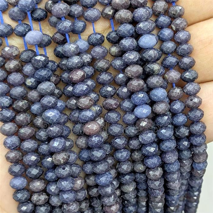 Natural Blue Sapphire Beads Faceted Rondelle