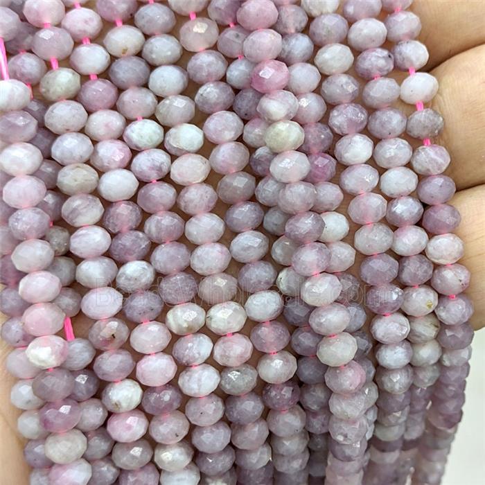Natural Pink Madagascar Rose Quartz Beads Faceted Rondelle