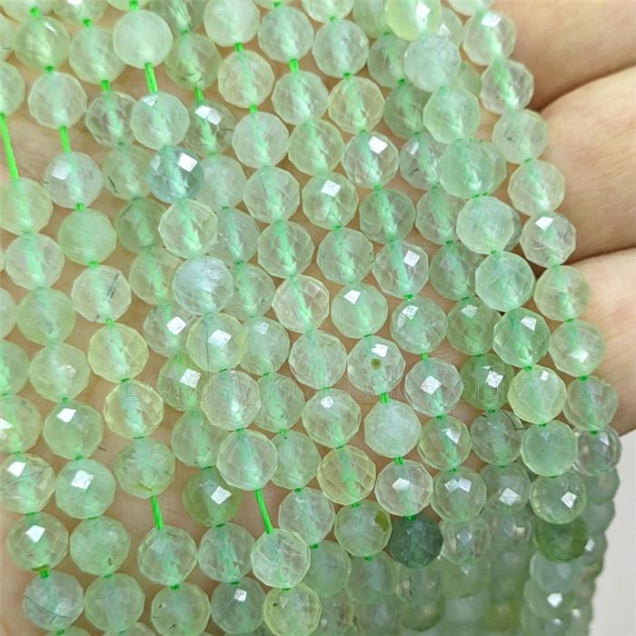 Natural Green Prehnite Beads Faceted Round AA-Grade