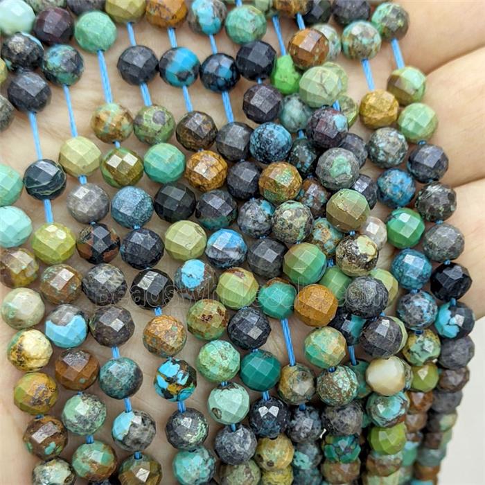 Natural Chinese Turquoise Beads Multicolor Faceted Round