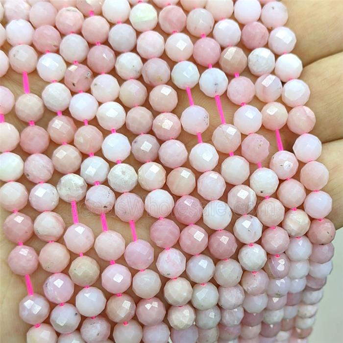 Natural Pink Opal Beads AA-Grade Faceted Round