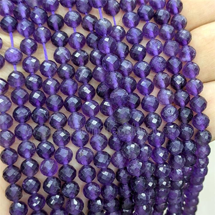 Natural Purple Amethyst Beads Faceted Round