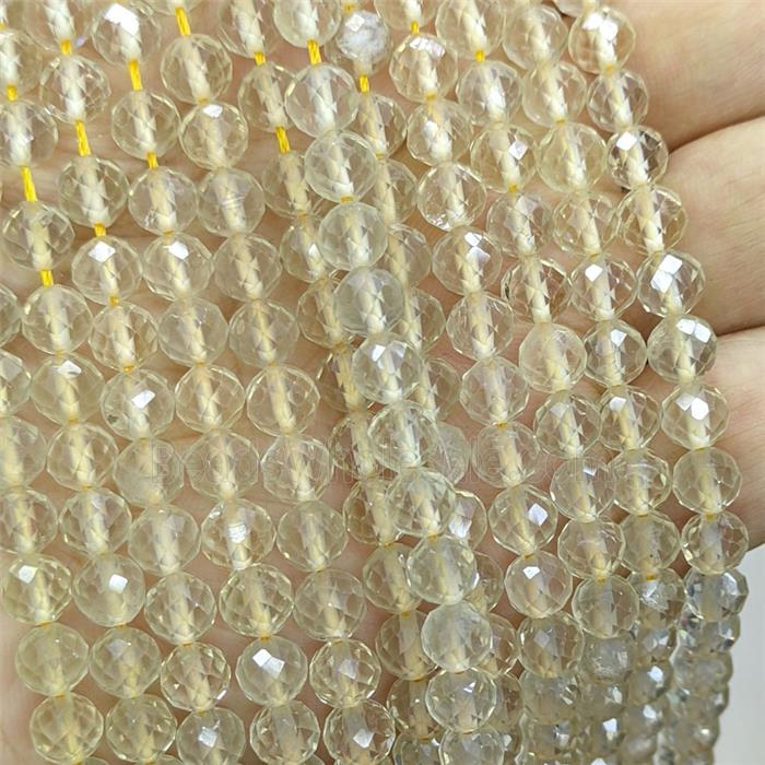 Natural Lemon Quartz Beads Faceted Round