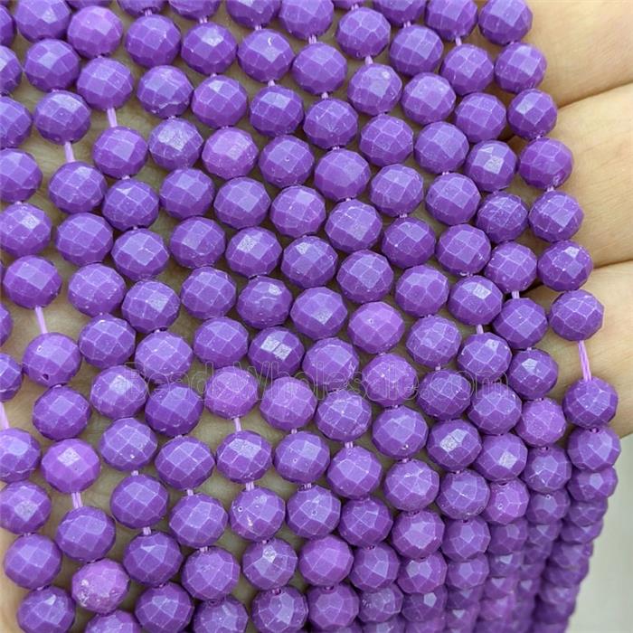Purple Lepidolite Beads Faceted Round