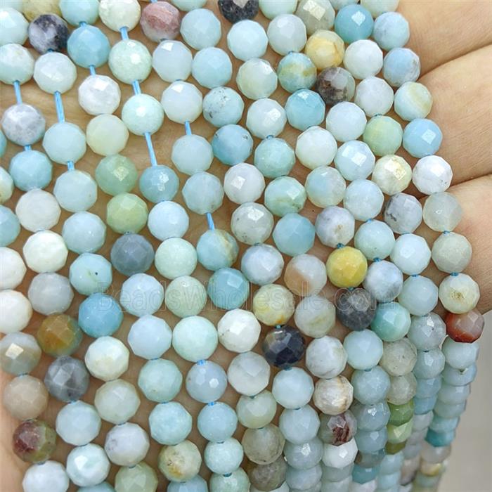 Natural Chinese Amazonite Beads Faceted Round