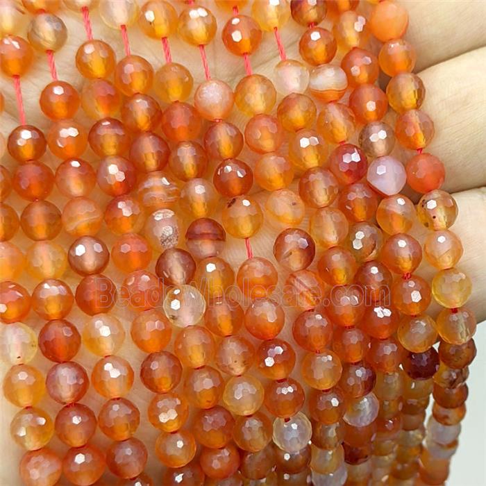 Natural Red Beads Green Dye Faceted Round