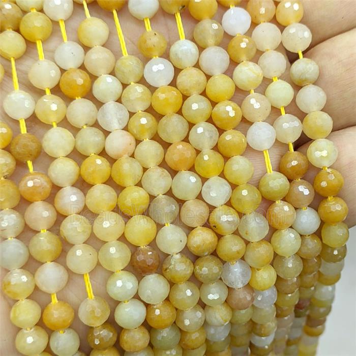 Natural Yellow Aventurine Beads Faceted Round