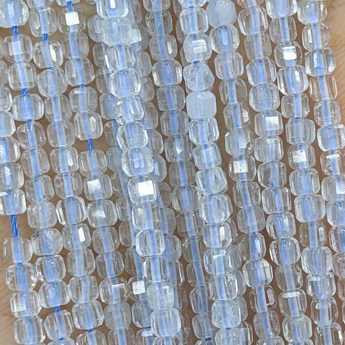 Natural Blue Topaz Beads Faceted Cube