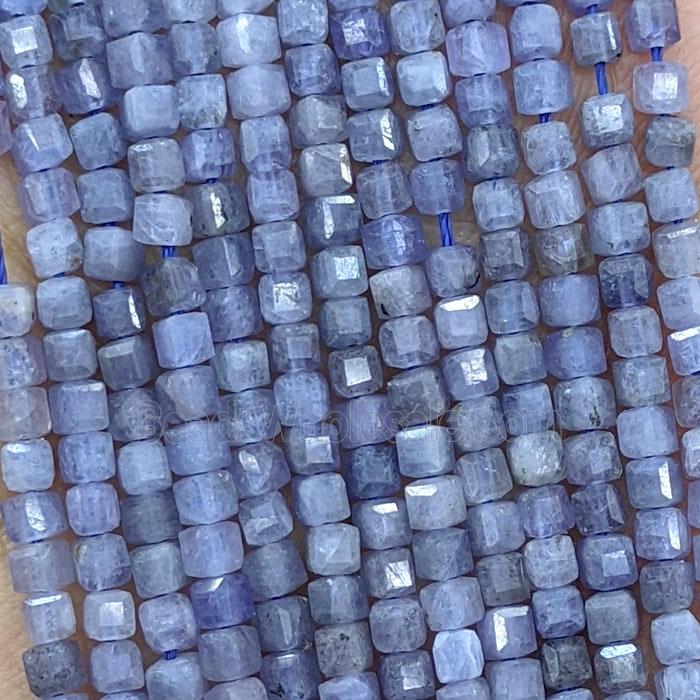Natural Tanzanite Beads Blue AA-Grade Faceted Cube