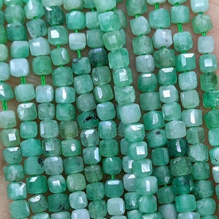 Natural Green Emerald Beads AAA-Grade Faceted Cube