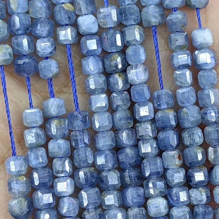 Natural Blue Kyanite Beads AA-Grade Faceted Cube
