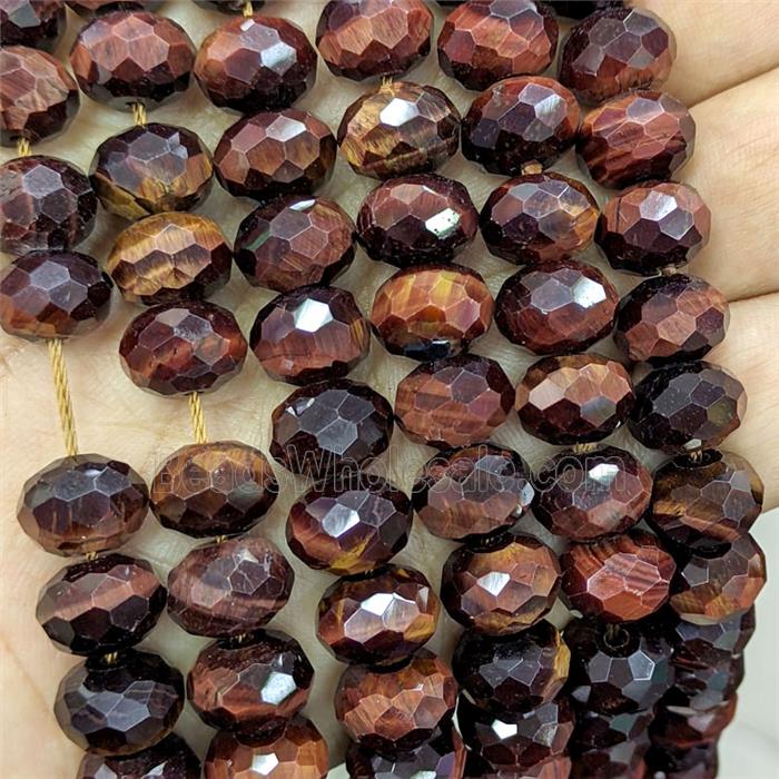 Red Tiger Eye Stone Beads Faceted Rondelle