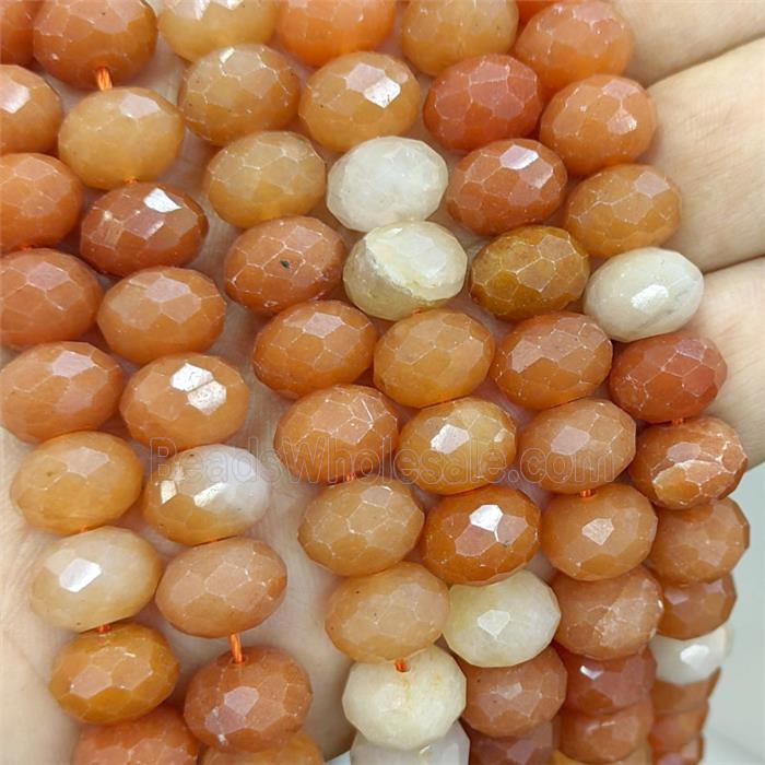 Orange Aventurine Beads Faceted Rondelle