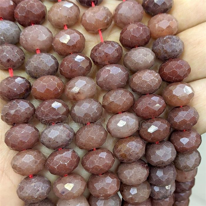 Red Aventurine Beads Faceted Rondelle