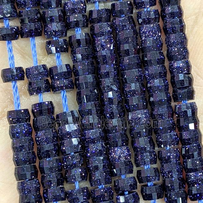 Blue Sandstone Heishi Beads Faceted