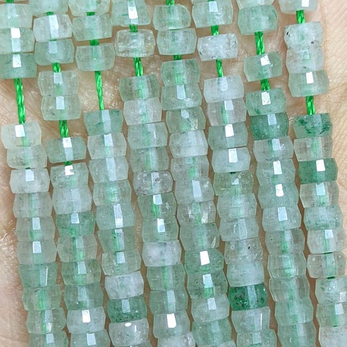 Natural Aventurine Heishi Beads Faceted Lt.green