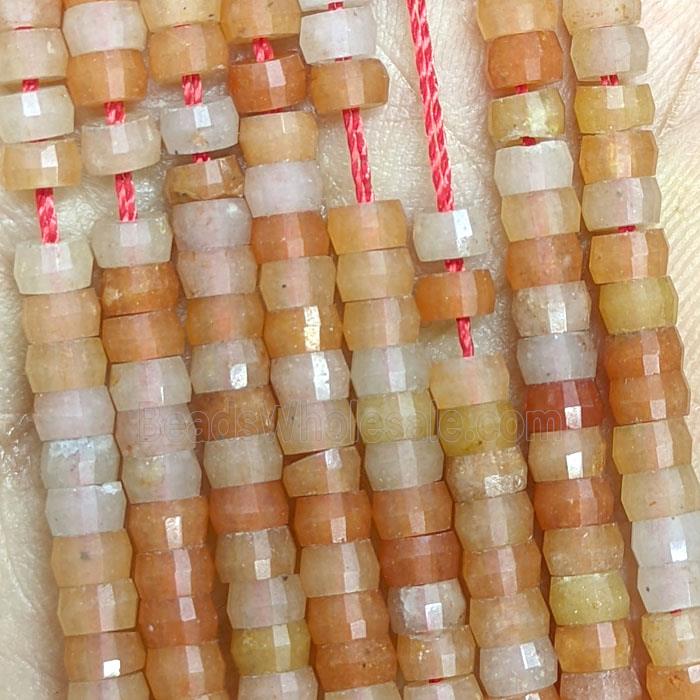 Natural Red Aventurine Heishi Beads Faceted