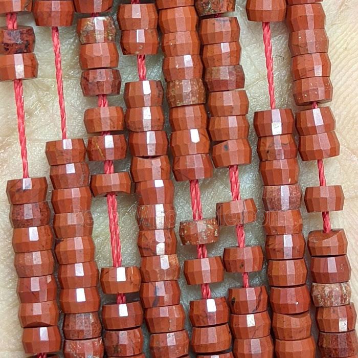 Natural Red Jasper Heishi Beads Faceted