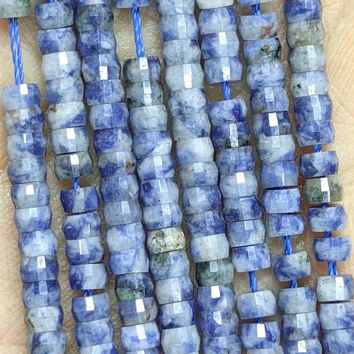 Natural Blue Dalmatian Jasper Heishi Beads Faceted