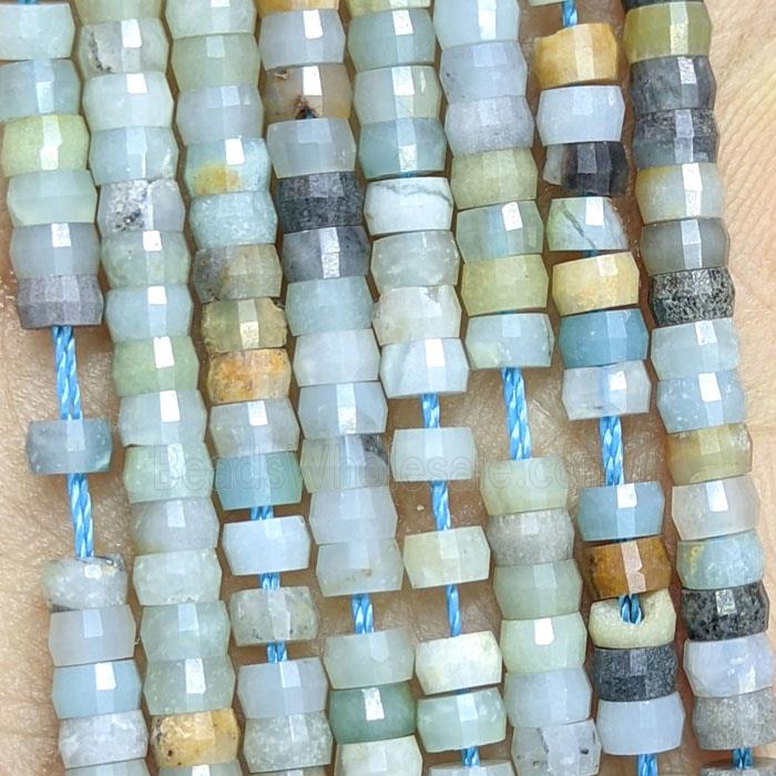 Natural Chinese Amazonite Heishi Beads Faceted Multicolor