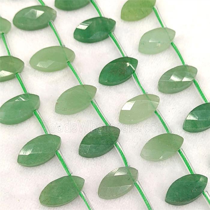 Natural Green Aventurine Eye Beads Topdrilled Faceted
