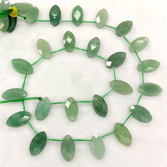 Natural Green Aventurine Eye Beads Topdrilled Faceted