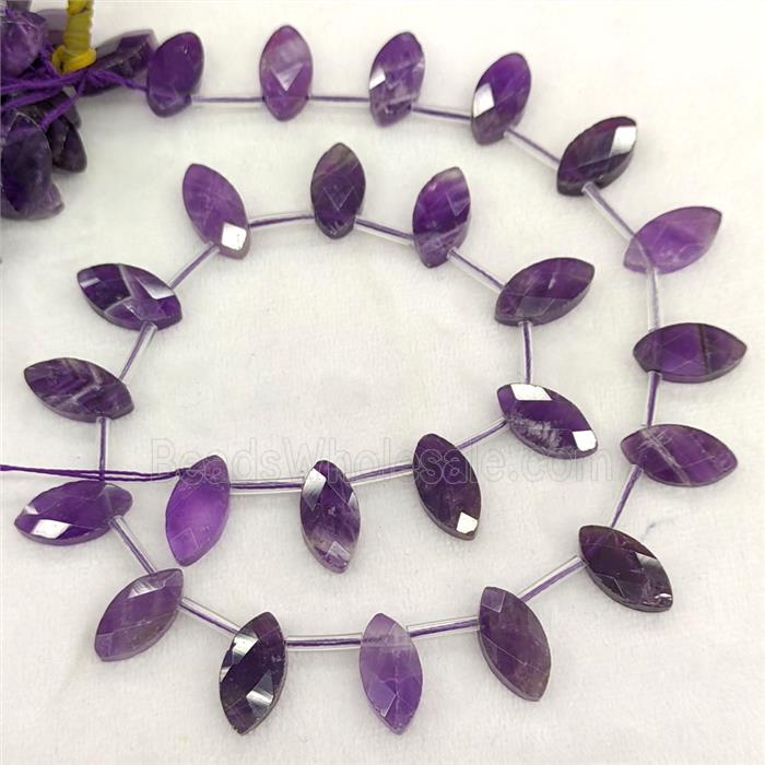 Natural Purple Amethyst Eye Beads Topdrilled Faceted