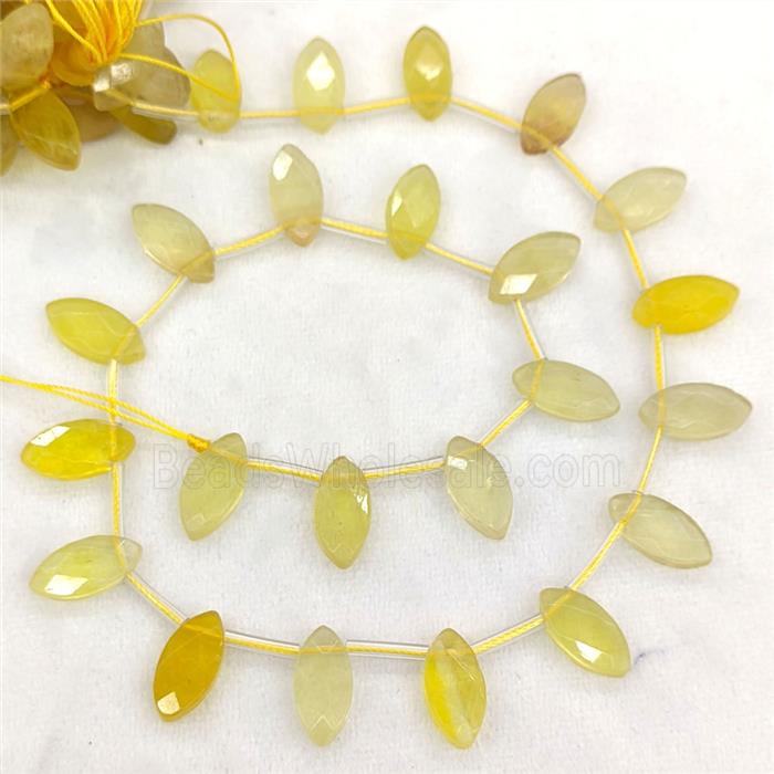 Natural Yellow Fluorite Eye Beads Topdrilled Faceted
