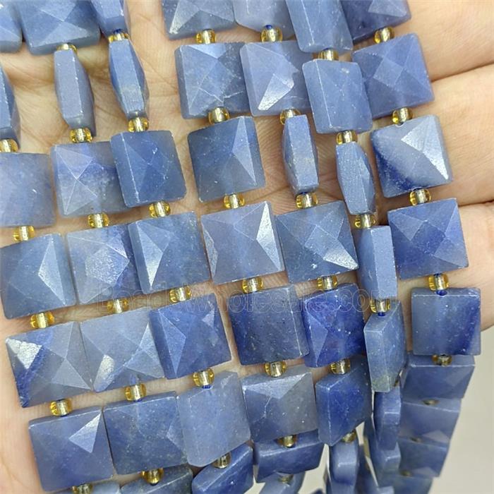 Blue Aventurine Square Beads Faceted