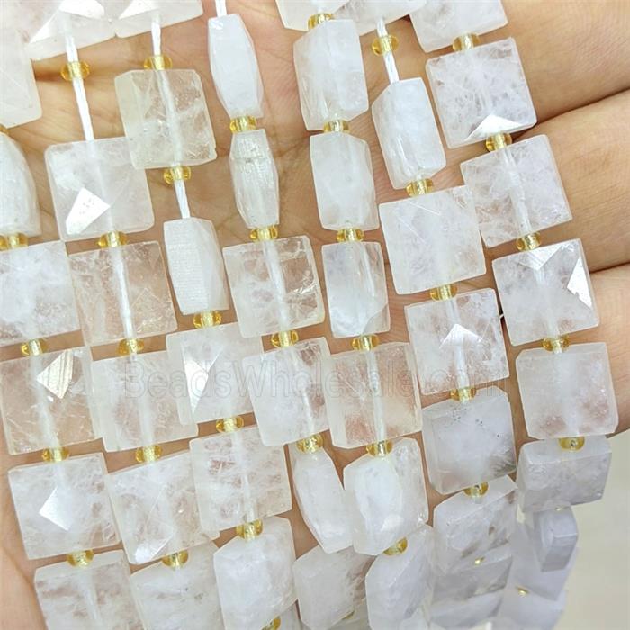 Clear Quartz Square Beads Faceted