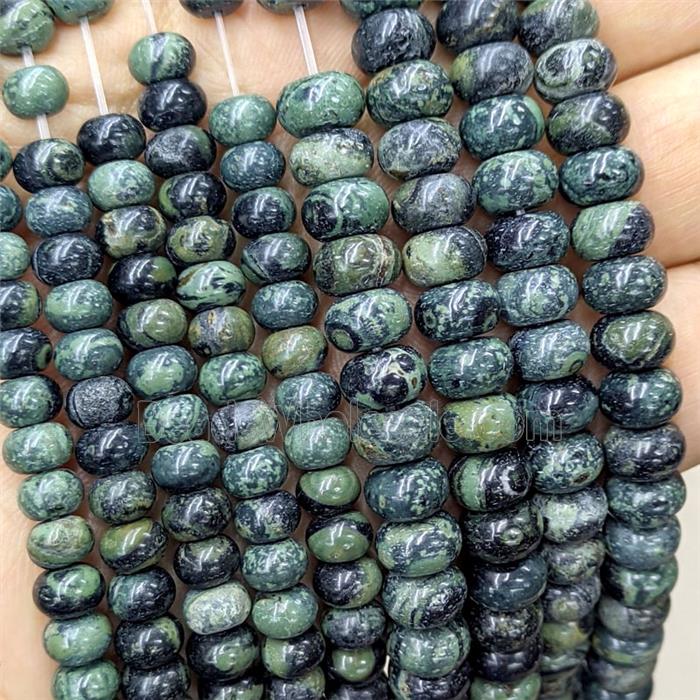 Natural Kambaba Jasper Beads Green Smooth Rondelle