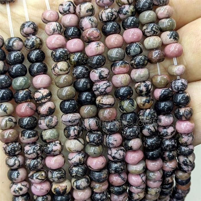 Natural Chinese Rhodonite Beads Smooth Rondelle