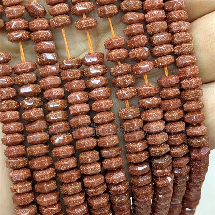 Golden Sandstone Hexagon Beads