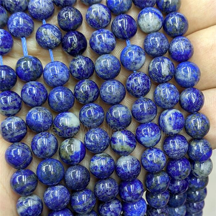 Natural Blue Lapis Lazuli Beads Smooth Round