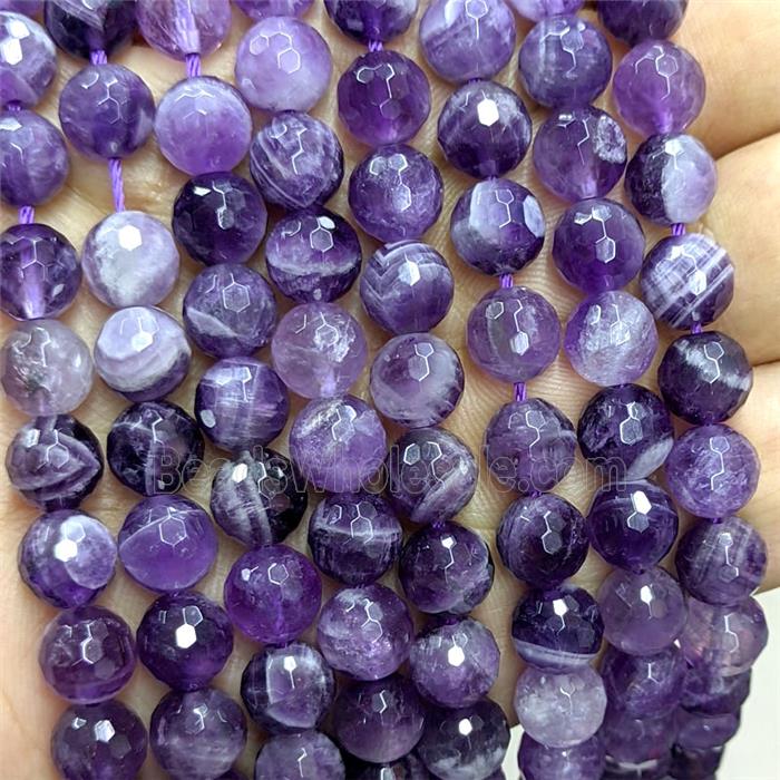 Natural Dogtooth Amethyst Beads Purple Faceted Round