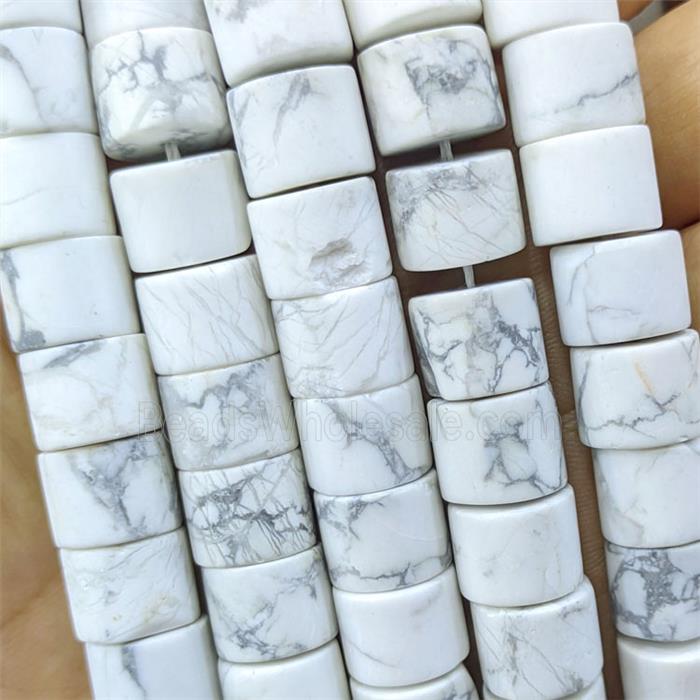 Natural White Howlite Turquoise Heishi Beads Matte