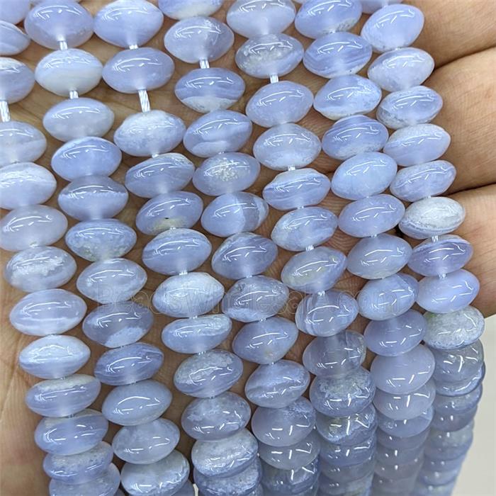 Natural Black Lace Agate Beads Smooth Rondelle