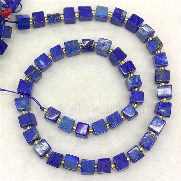 Natural Blue Lapis Lazuli Cube Beads A-Grade