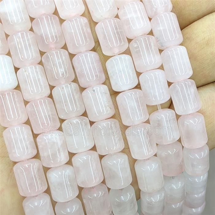 Pink Rose Quartz Tube Beads