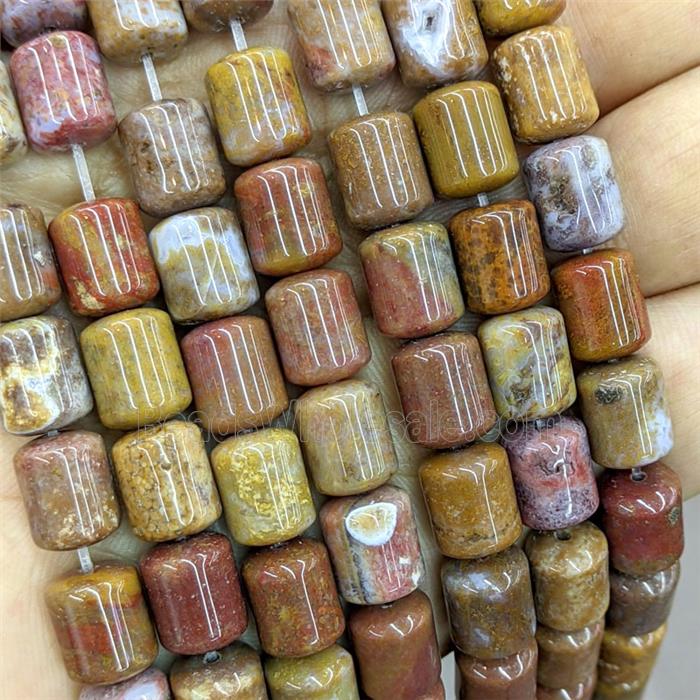 Ocean Agate Tube Beads Multicolor