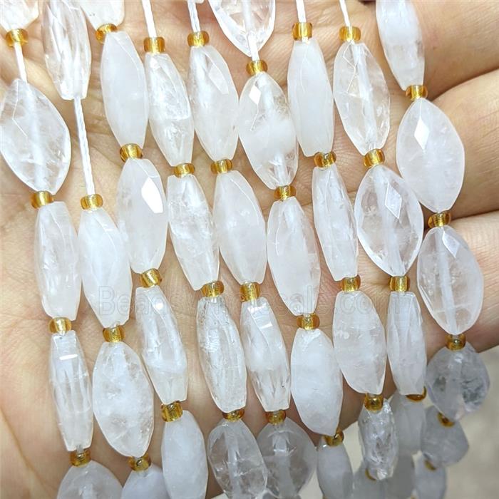 Natural Clear Quartz Horseeye Beads Faceted