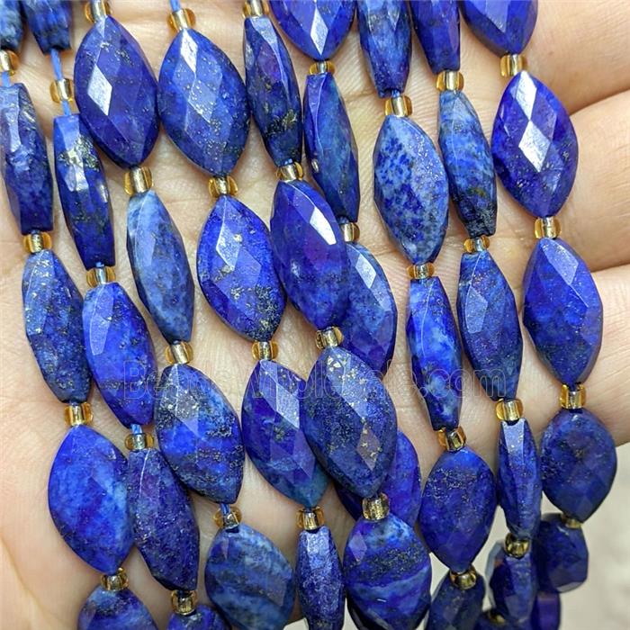 Natural Blue Lapis Lazuli Horseeye Beads Faceted Dye