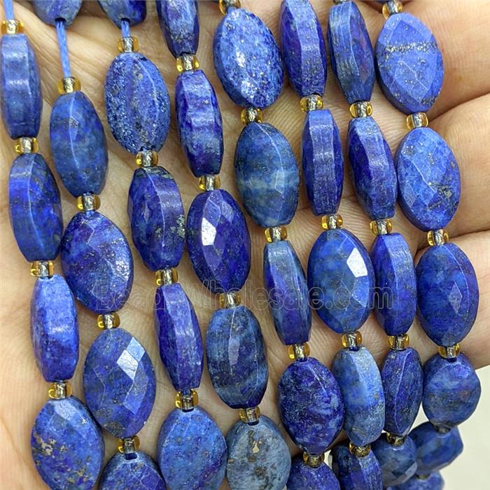 Natural Lapis Lazuli Horse-Eye Beads Faceted Blue Dye