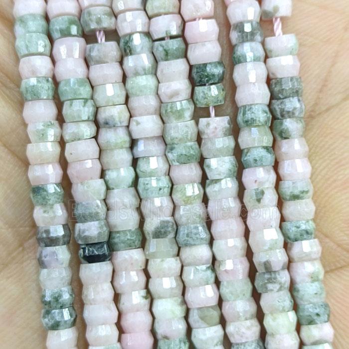 Natural Pink Plum Blossom Jasper Heishi Beads Faceted