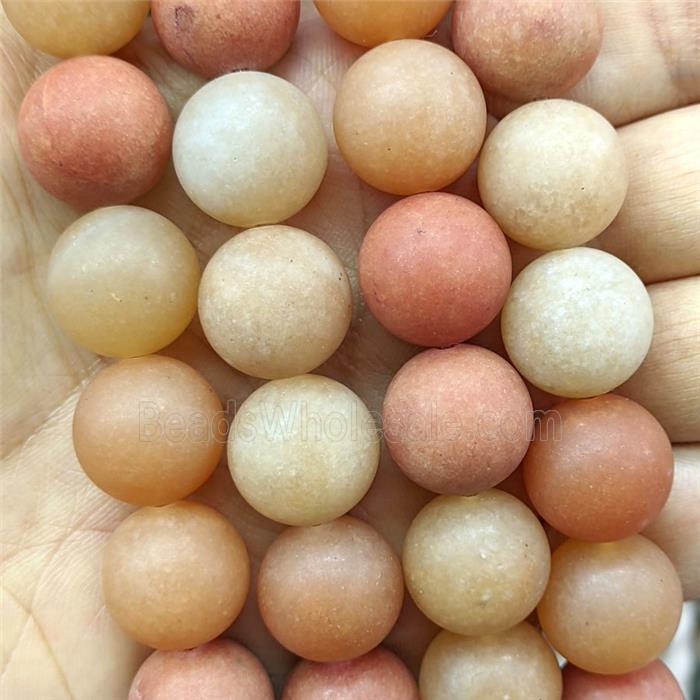 Natural Red Aventurine Beads Matte Round