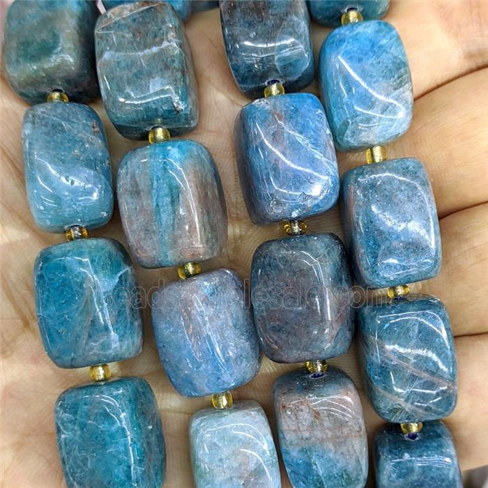 Natural Blue Apatite Cuboid Beads