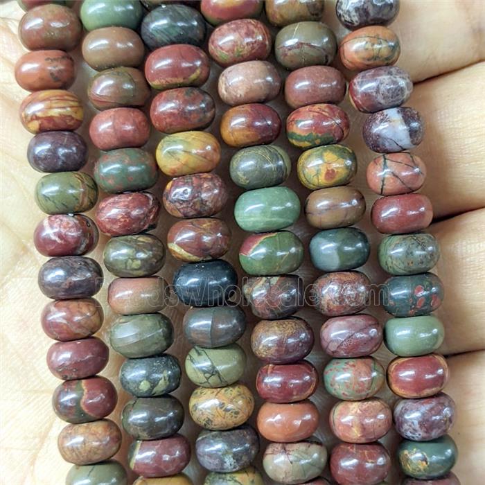 Picasso Jasper Rondelle Beads Multicolor Smooth