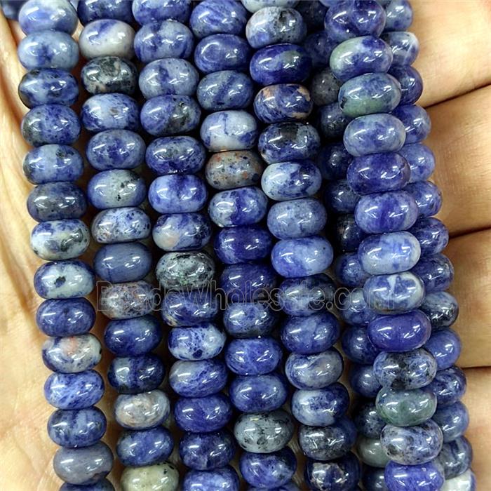 Blue Sodalite Rondelle Beads Smooth