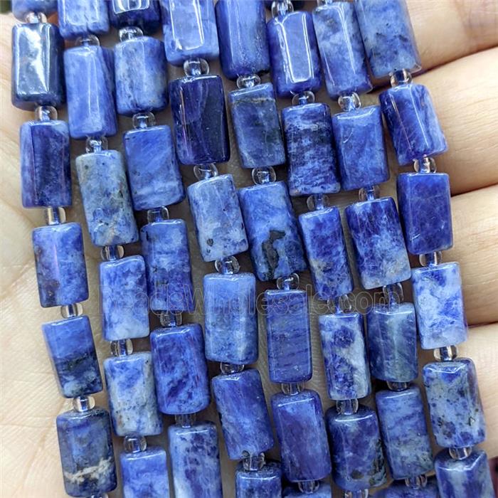 Natural Blue Sodalite Tube Beads